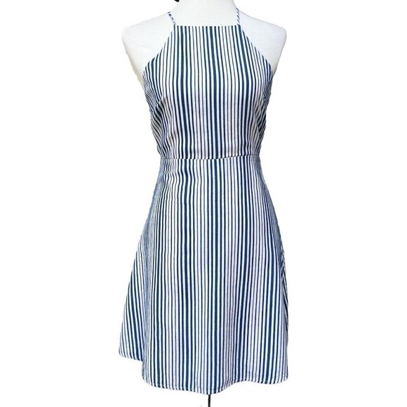 Lush Dresses & Skirts - Lush Womens White Blue Striped Strappy Mini Dress Size S Preowned